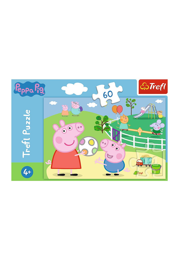 Trefl, Puzzle - Peppa Pig distractie cu prietenii, 60 piese, +4 ani