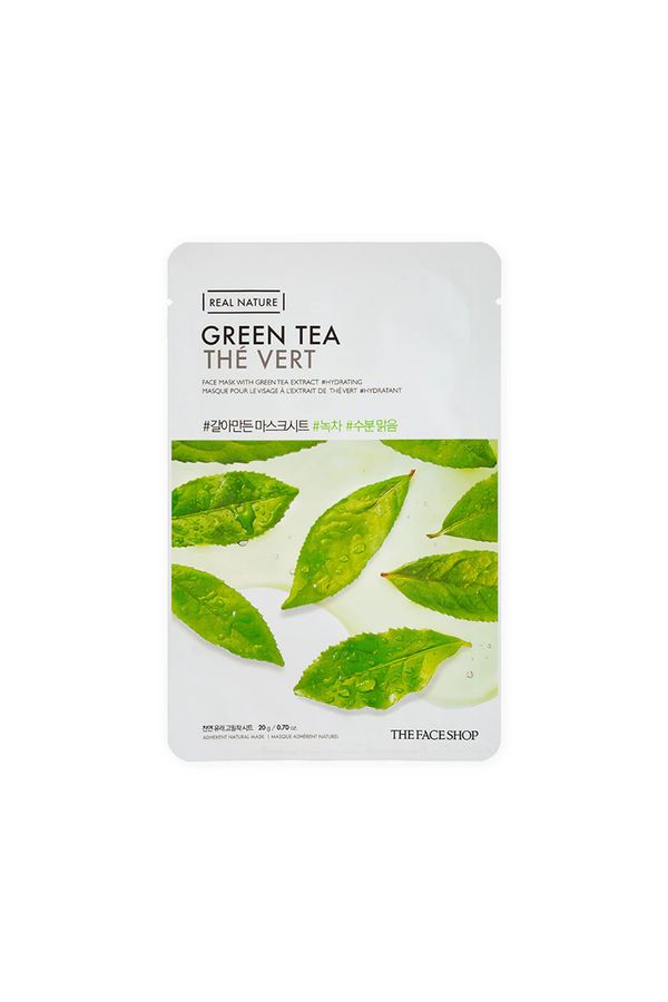 The Face Shop, Masca de fata cu ceai verde Real Nature, 20 g