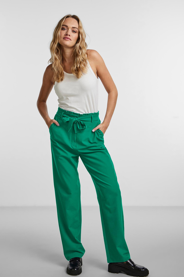 Pieces, Pantaloni regular fit Verde