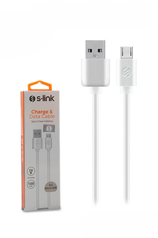 S-Link, Cablu de date AND-KC13B, 2A, 1M, micro USB, Alb