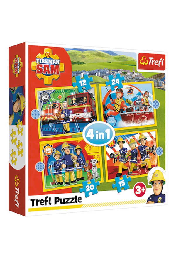 Trefl, Puzzle 4 in 1 - Ajutoarele pompierului Sam, +4 ani