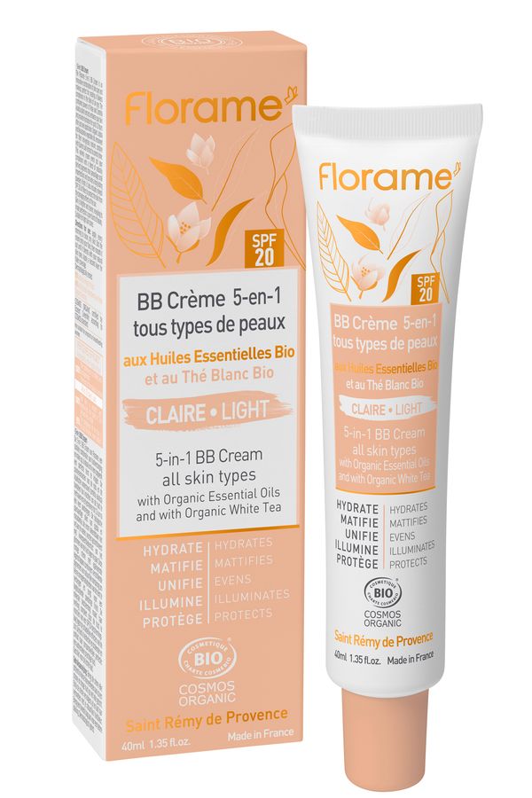Florame, BB Cream 5 in 1, Claire light, BIO, 40ml
