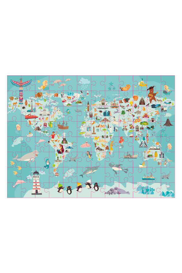 Grafix, Puzzle - Harta lumii, 96 piese