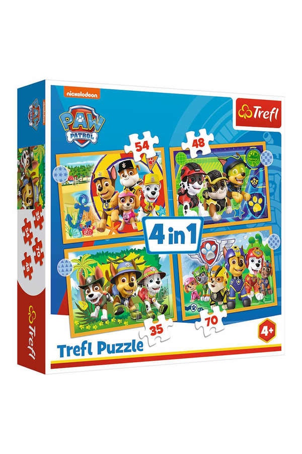 Trefl, Puzzle 4 in 1 - Sarbatorile PAW Patrol, +4 ani