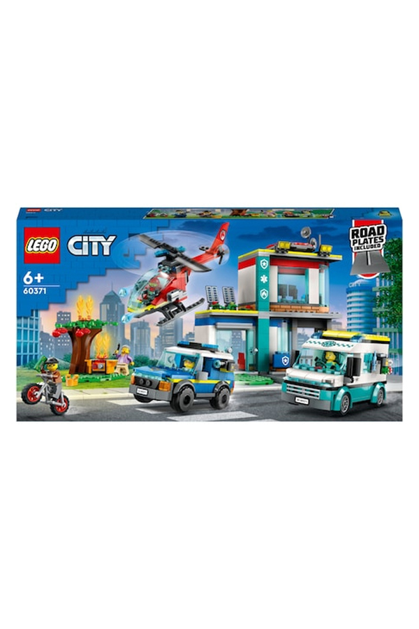 LEGO City, Centru pentru vehicule de urgenta, 60371, 706 piese, 6 ani