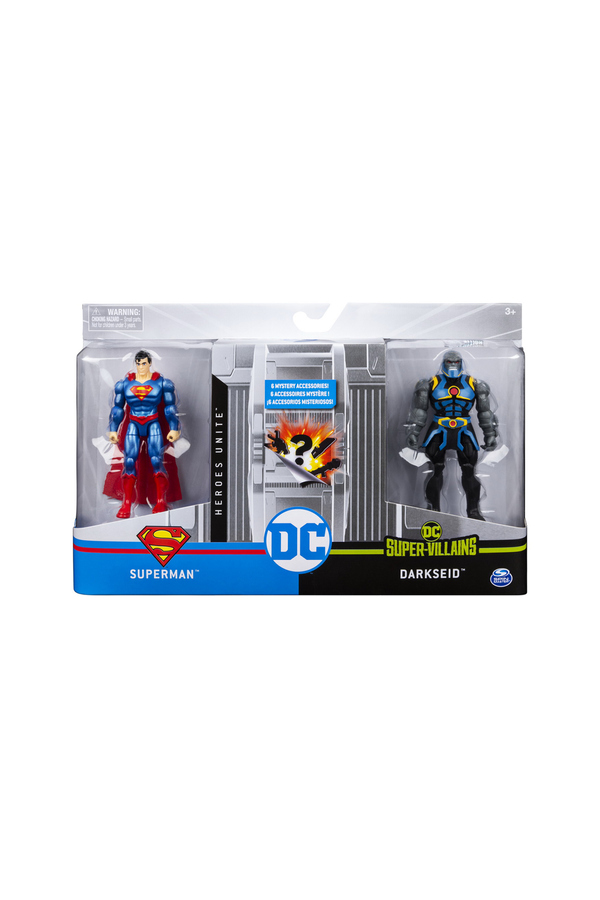 Batman, Set 2 figurine flexibile si 6 accesorii, Superman si Darkseid, +3 ani