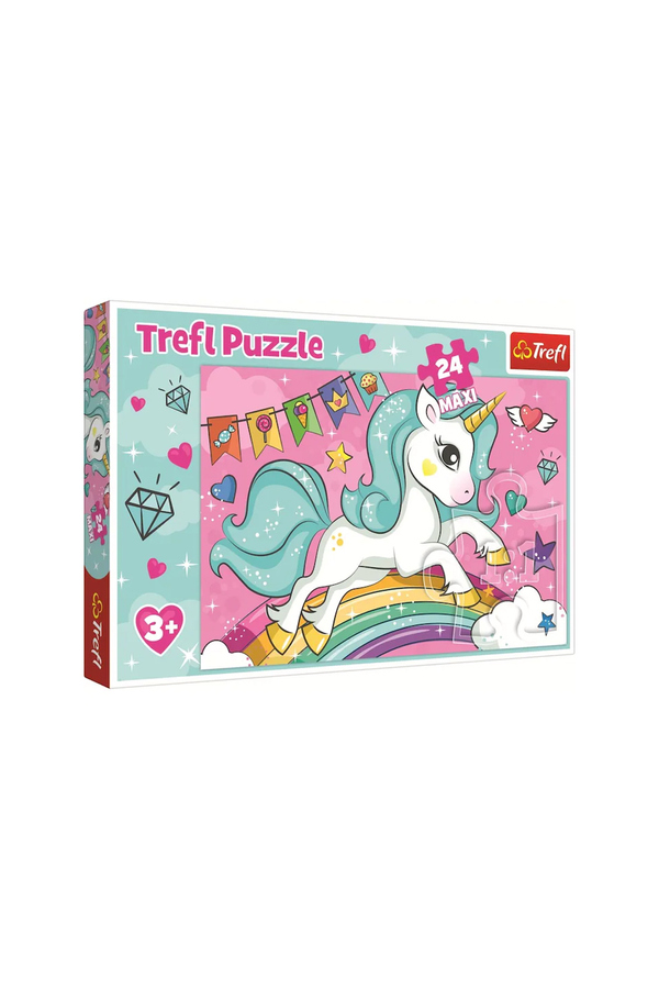 Trefl, Puzzle - Unicornul curcubeu, 24 piese, +3 ani