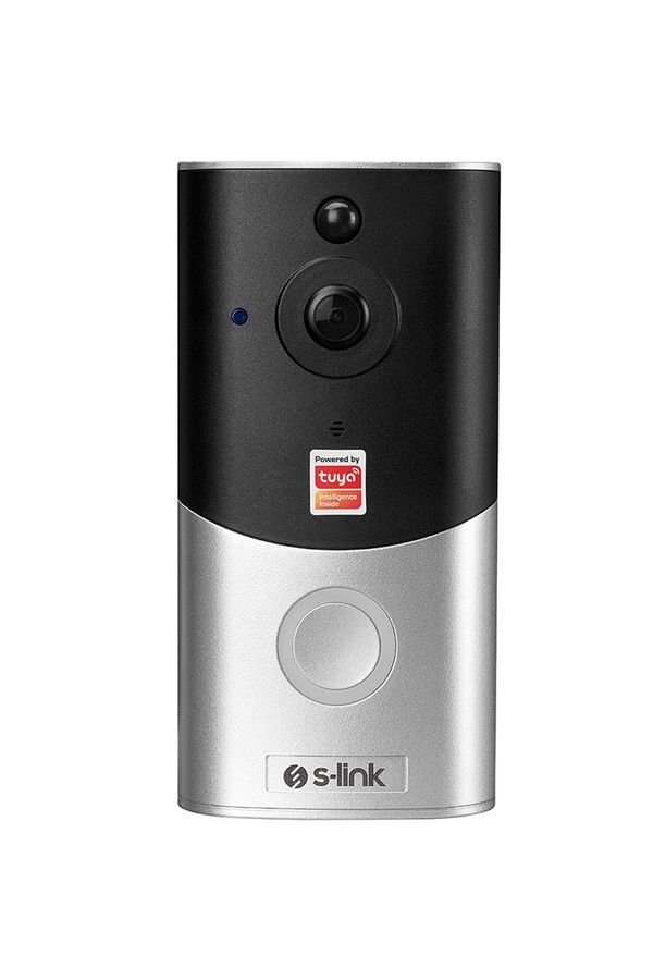 S-Link, Set camera Wifi si sonerie smart, TF Card, 1080p, Argintiu/Negru
