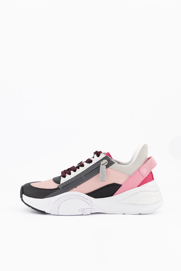 GUESS, Pantofi sport Bailia, cu model colorblock, piele ecologica, Roz