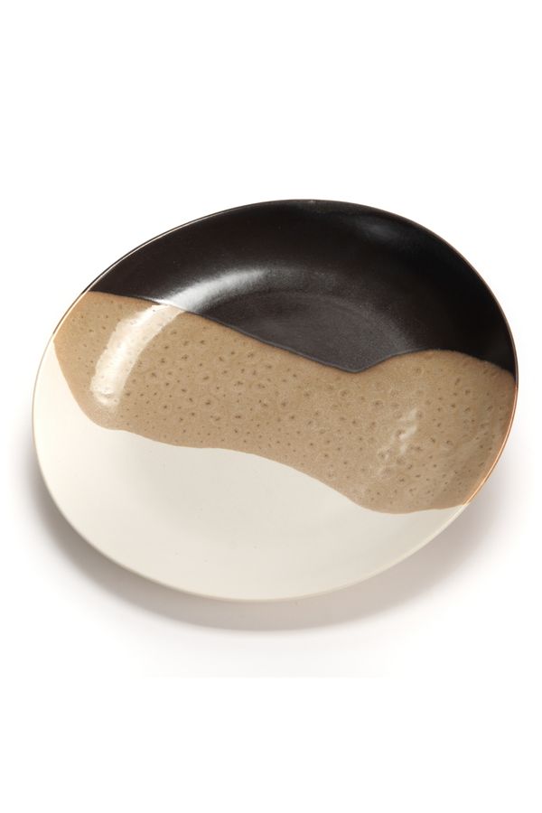 Amadeus, Farfurie desert, ceramica, Maro/Negru, D20 cm