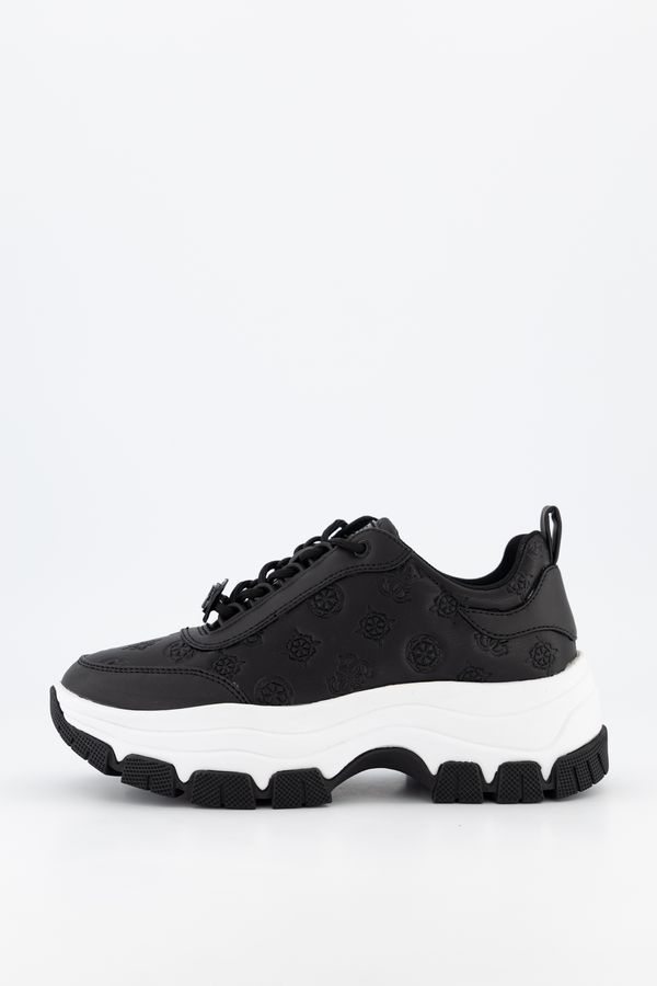 GUESS, Pantofi sport Bria, cu detalii logo stantate, piele ecologica, Negru