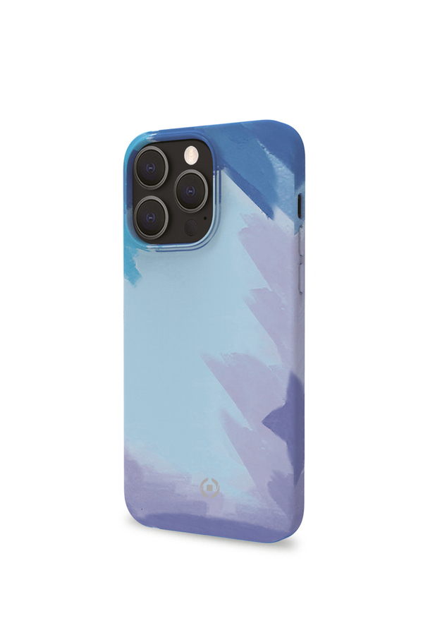 Celly, Husa de protectie pentru iPhone 13 Pro, Acuarela, Albastru
