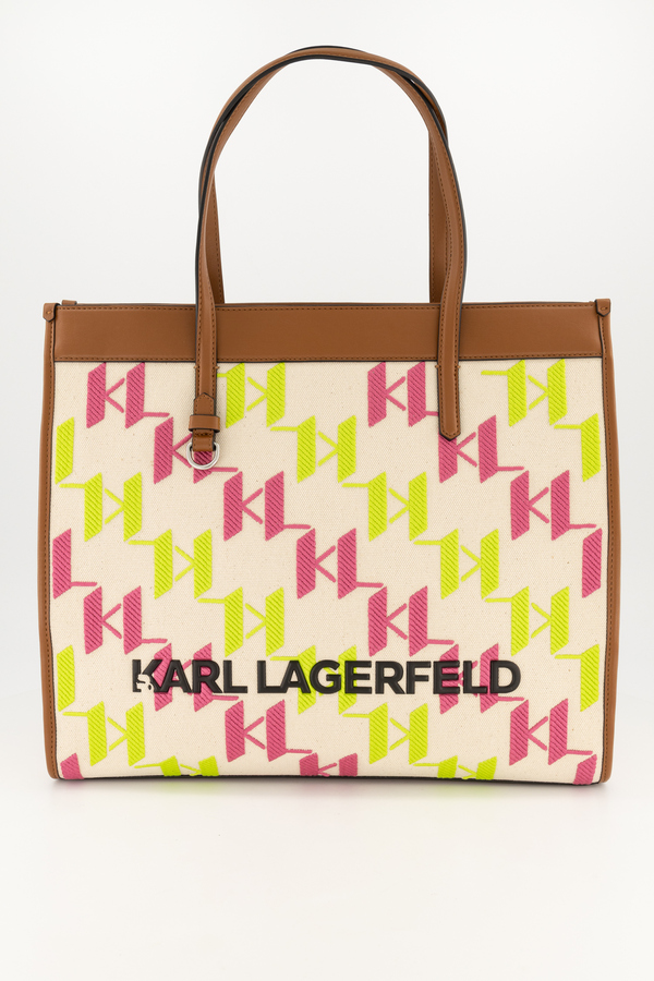 Karl Lagerfeld, Geanta tote K/Skuare, bumbac, Multicolor