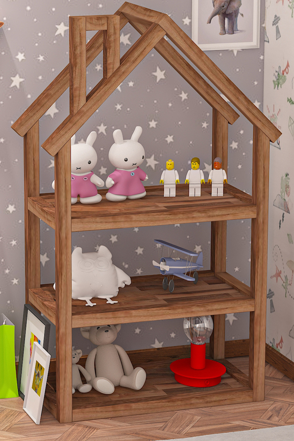 Gauge Concept, Biblioteca pentru camera copilului, lemn, Maro, 124x76x30 cm