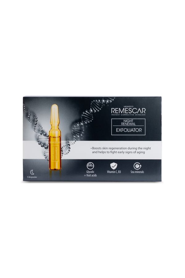 Remescar, Serum exfoliant de noapte pentru regenerarea tenului, 5x2 ml