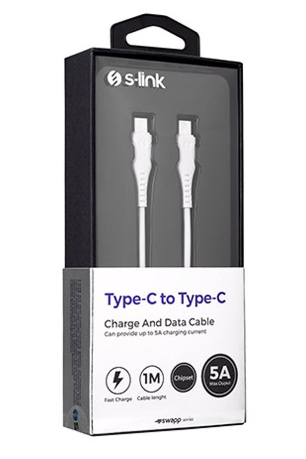 S-Link, Cablu de date, 5A, 1m, 2x Type-C, Alb