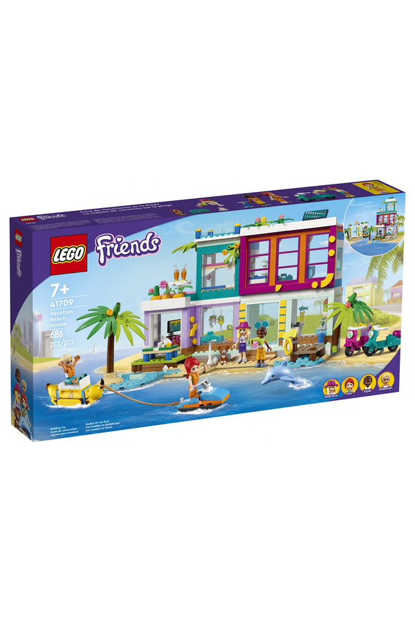 LEGO Friends, Casa de vacanta de pe plaja, 41709, 686 piese, +7 ani
