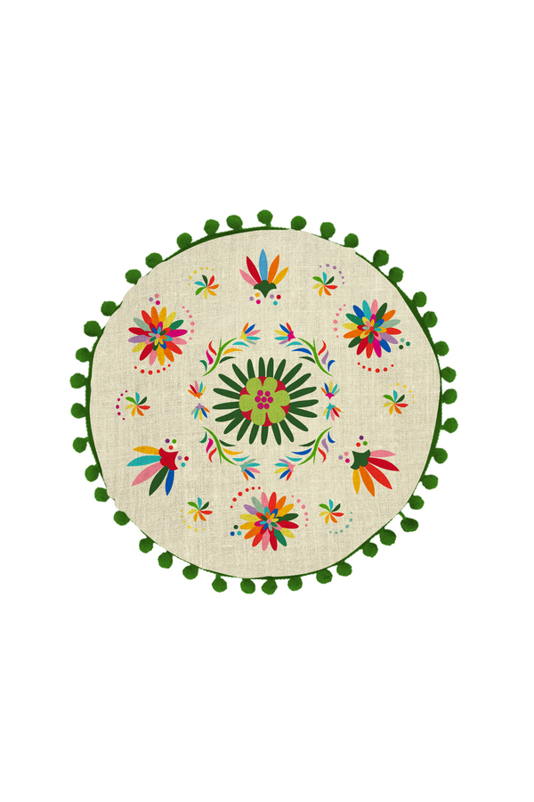 Madre Selva, Perna decorativa Ave Otomi, Multicolor, 45 x 45 cm
