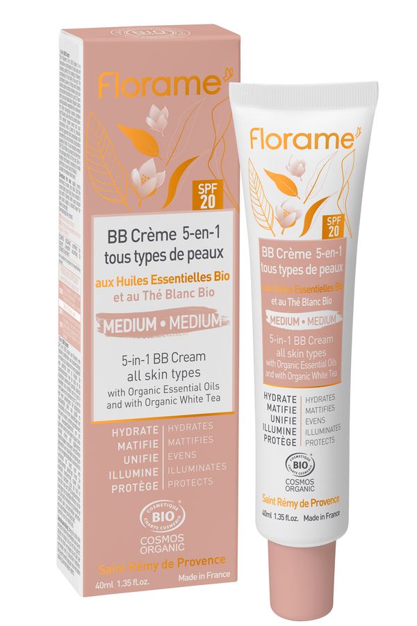 Florame, BB Cream 5 in 1, Medium, BIO, 40ml
