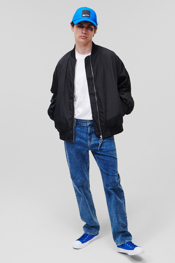 Karl Lagerfeld Jeans, Jacheta cu buzunare, poliester reciclat, Negru