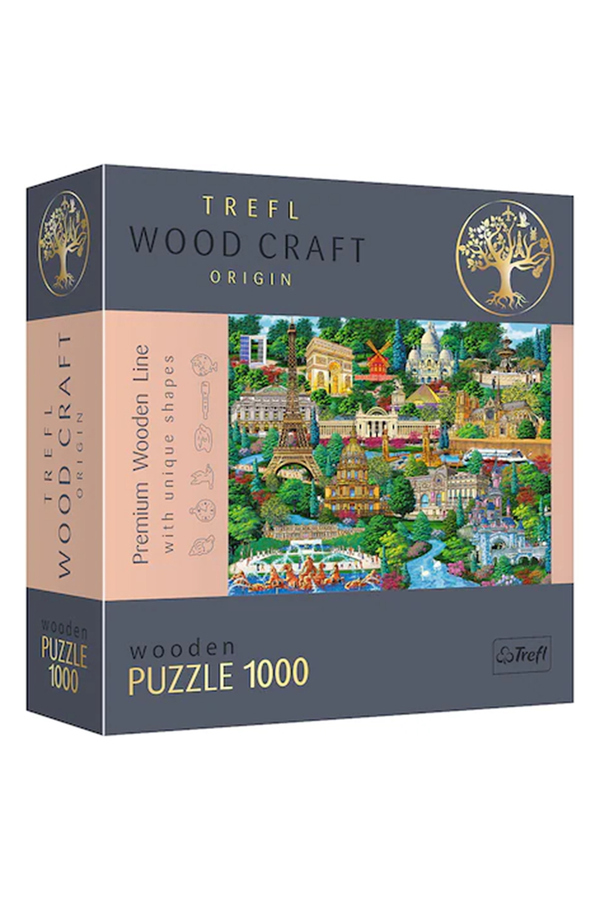 Trefl, Puzzle din lemn - Obiective turistice faimoase din Franta, 1000 piese, +12 ani