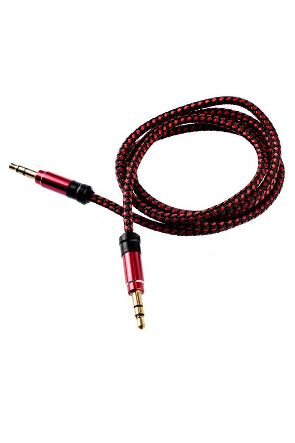Cablu audio AUX, Tellur,  jack 3.5 mm, Rosu, 1m