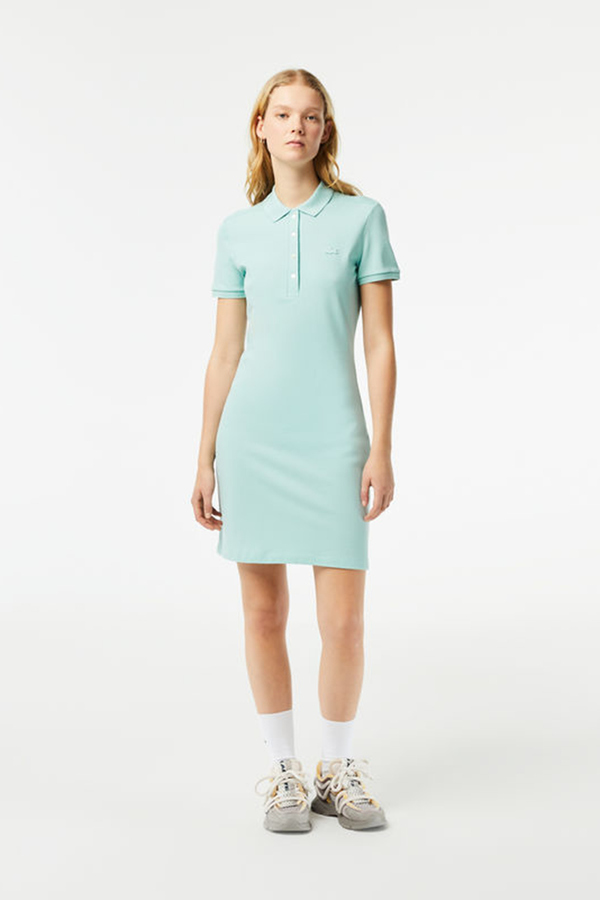 LACOSTE, Rochie polo, bumbac Verde