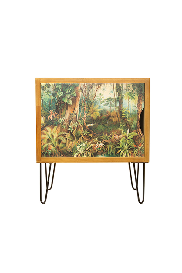 Madre Selva, Noptiera cu model, Multicolor, 50x42x31 cm