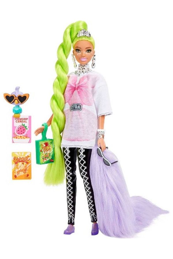 Barbie, Papusa cu par verde neon