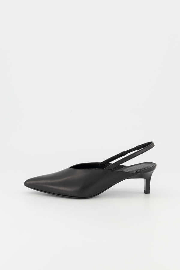 Calvin Klein, Pantofi Geo Stil Slingback Pump 50, piele naturala Negru