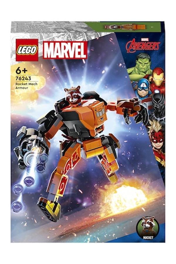 LEGO Super Heroes, Armura de robot a lui Rocket, 76243, 98 piese, 6 ani