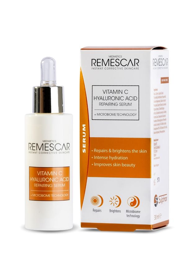 Remescar, Serum reparator cu vitamina C si acid hialuronic, 30 ml