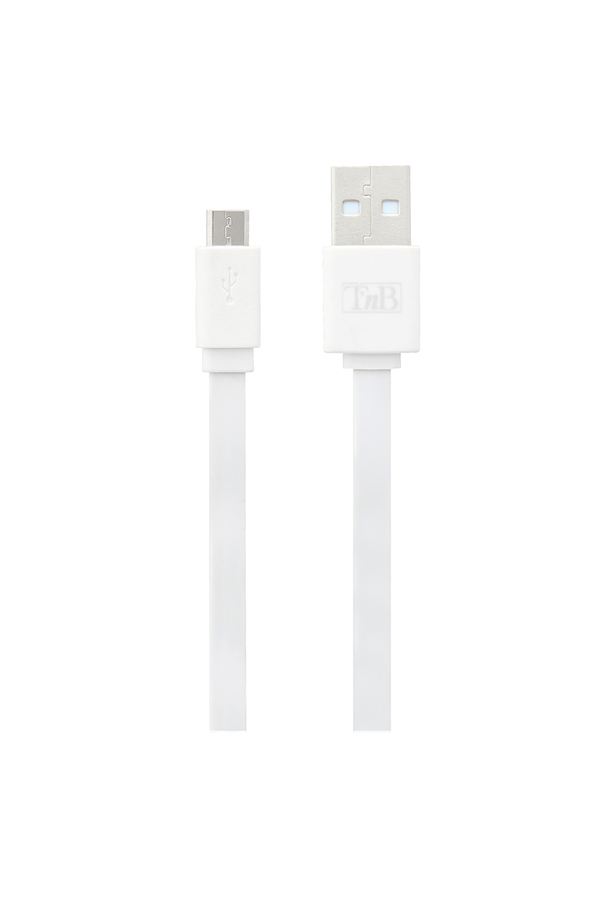 TNB, Cablu de date flat, micro USB, 30cm, Alb