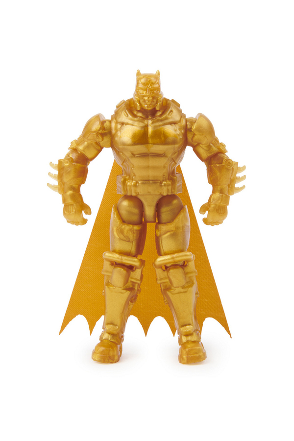 Batman, Figurina Batman auriu si accesorii surpriza, 10 cm, +3 ani