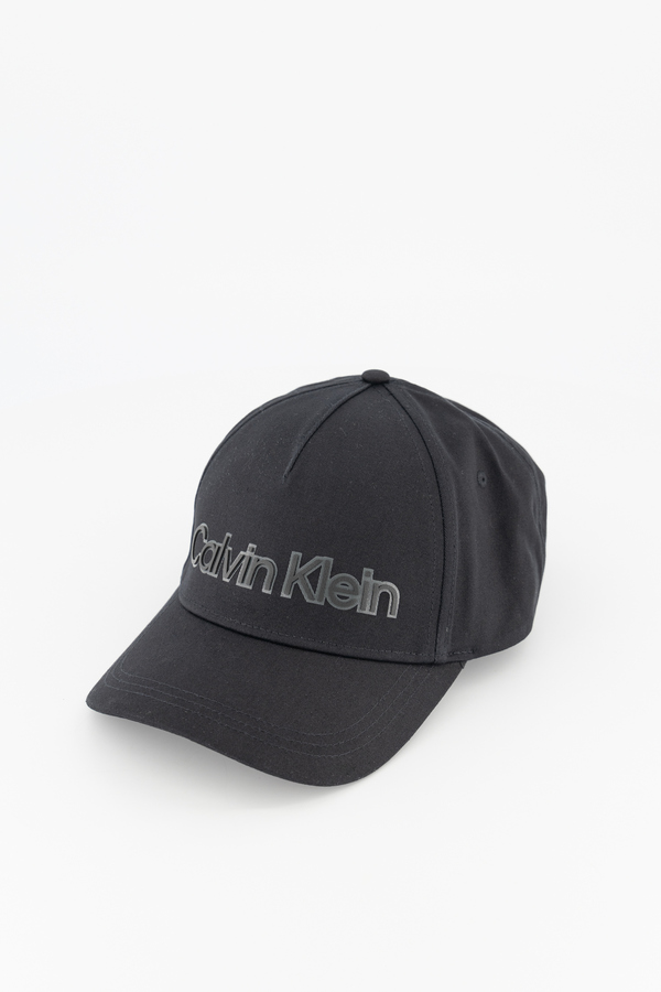 Calvin Klein, Sapca cu imprimeu logo, bumbac organic, Negru