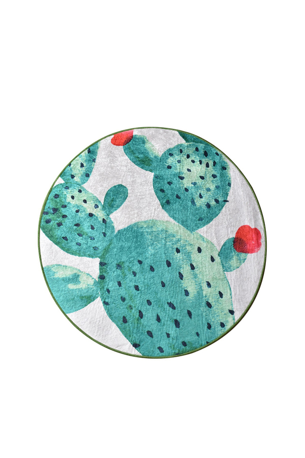 Chilai, Covor pentru baie, model cactus, Multicolor, 100x10 cm