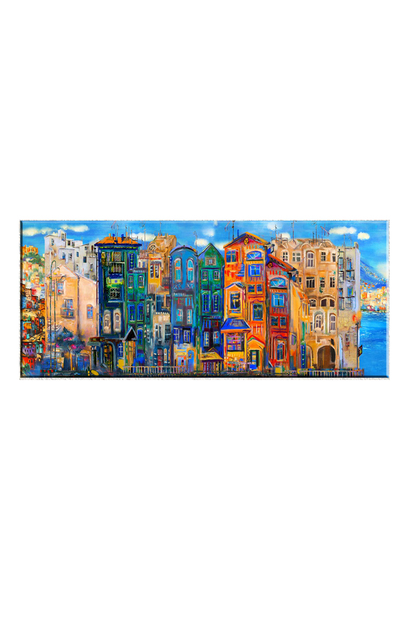 Tablo Center, Tablou Colourful Houses, 60x140 cm