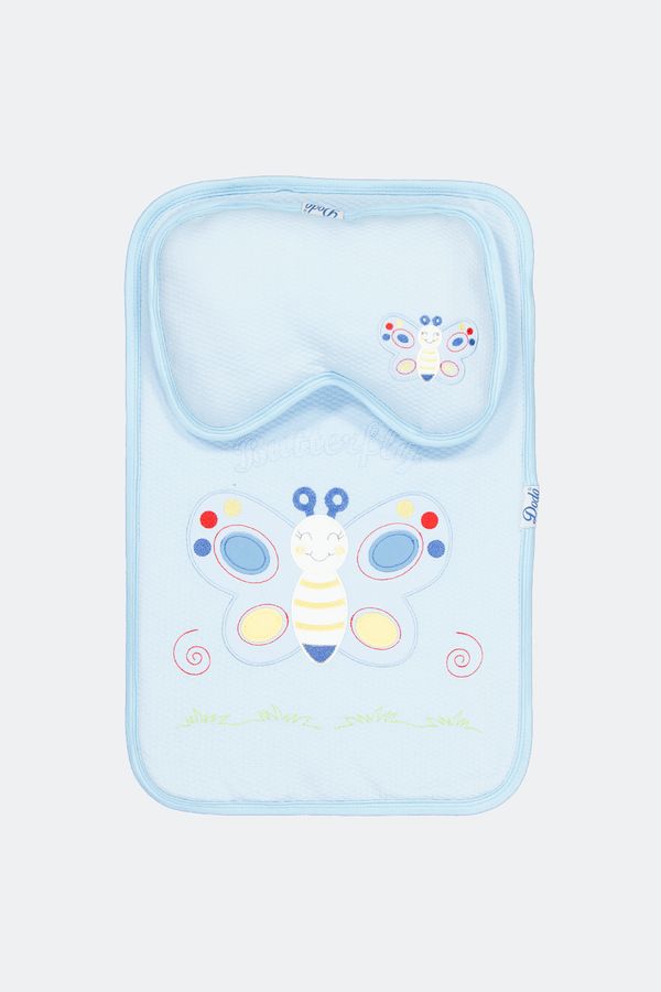 Izge, Set perna si pled pentru bebelusi, bumbac, Albastru, 60x60 cm