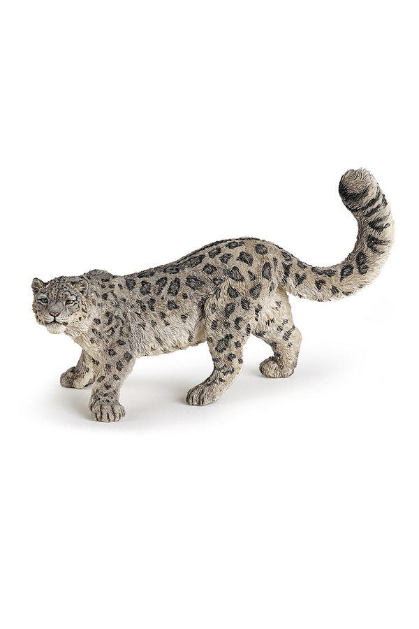 Papo, Figurina leopard de zapada, Gri/Alb, +3 ani