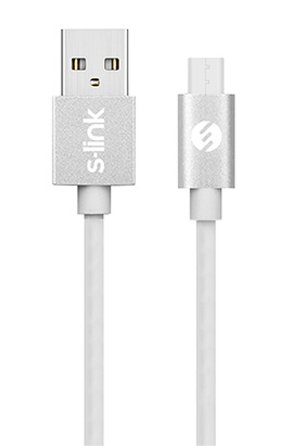 S-Link, Cablu de date, 2A, micro USB, Alb