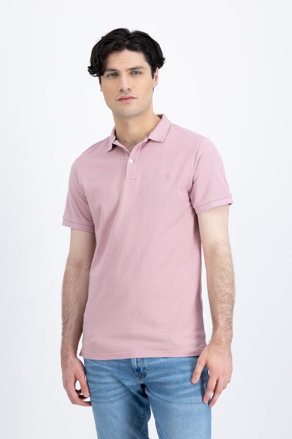 SUPERDRY, Tricou polo din bumbac, Roz