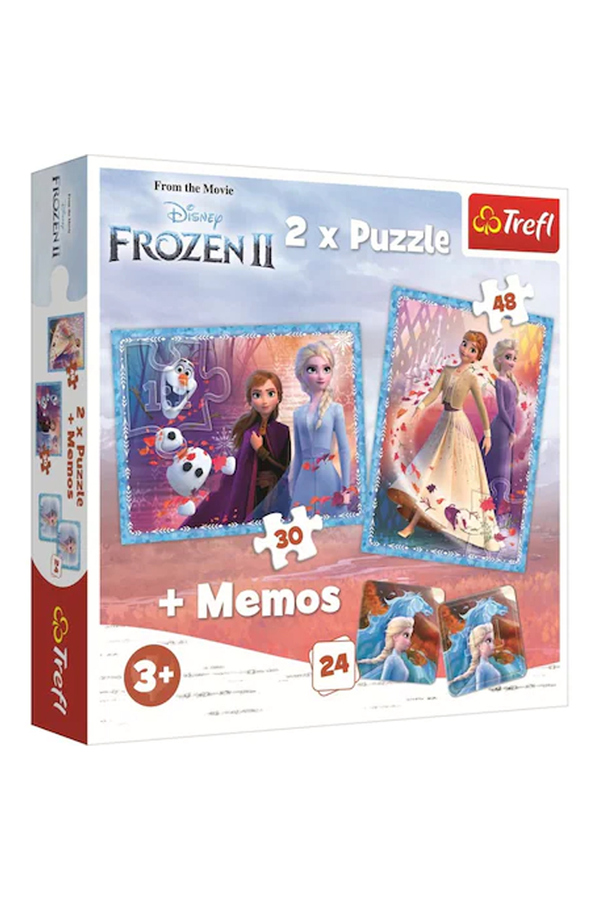 Trefl, Puzzle - Memo Frozen2 Tinutul misterios, 2 in 1, 102 piese, 3 ani