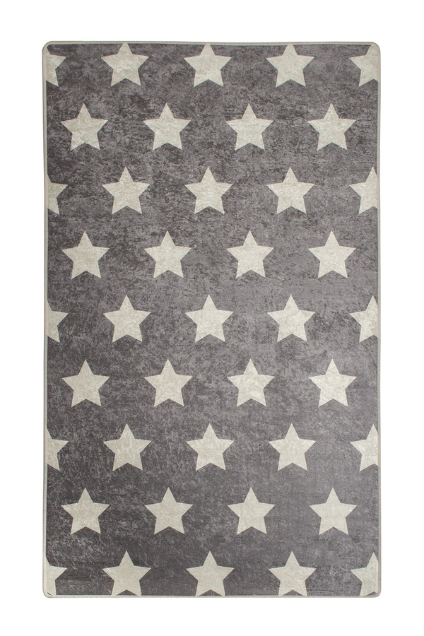 Chilai, Covor pentru baie, model cu stele, Gri, 160x100x5 cm