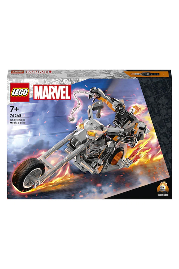LEGO Super Heroes, Robot si motocicleta Calaretul fantoma, 76245, 264 piese, 7 ani
