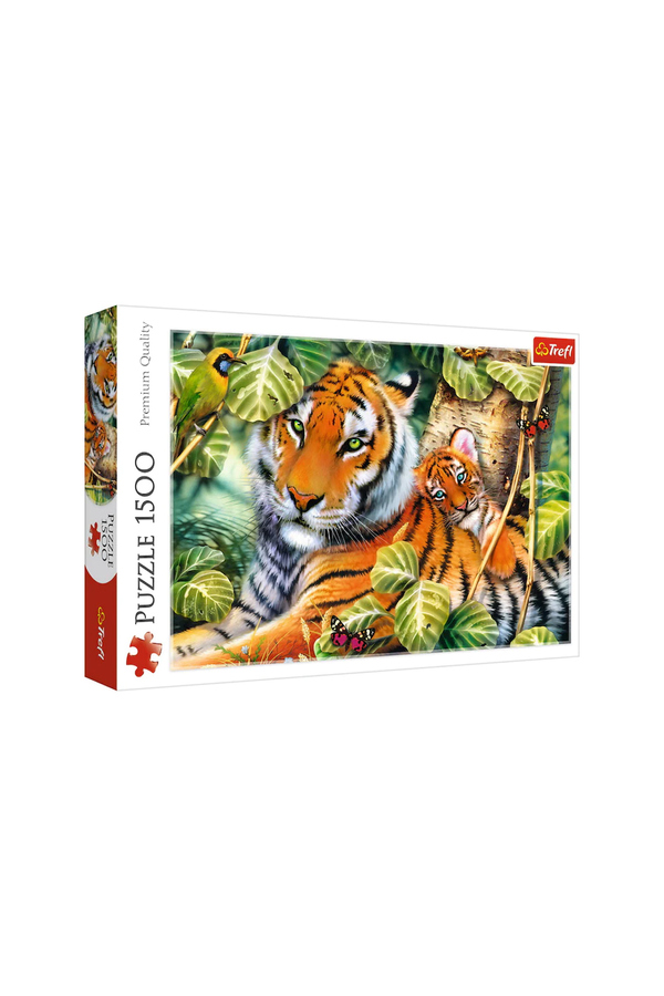 Trefl, Puzzle - Tigri bengalezi in padurea tropicala, 1500 piese, +12 ani