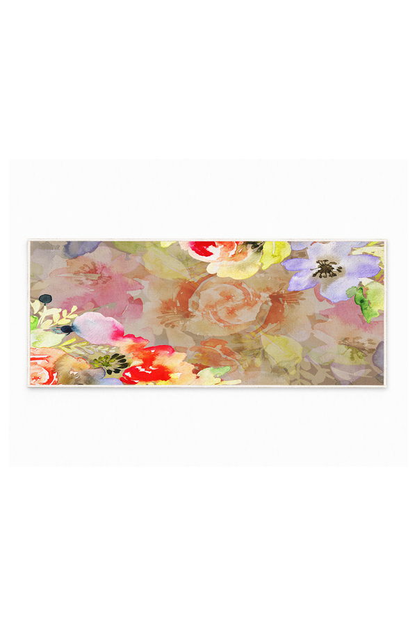 Oyo Concept, Traversa pentru bucatarie, model floral, Multicolor, 80x150 cm