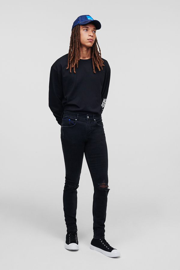 Karl Lagerfeld Jeans, Blugi, bumbac organic, Negru